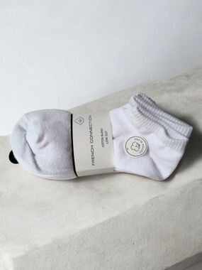 French Connection White Low-Cut Athletic Socks - 10 Pack cotton